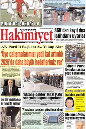 Çorum Hakimiyet 12.05.2026