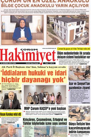 Çorum Hakimiyet 26.06.2026
