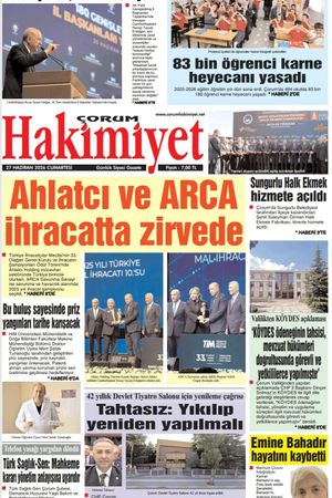 Çorum Hakimiyet 27.06.2026