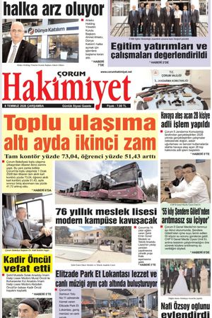 Çorum Hakimiyet 08.07.2026