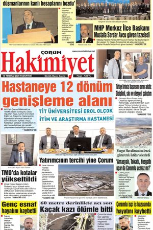 Çorum Hakimiyet 13.07.2026