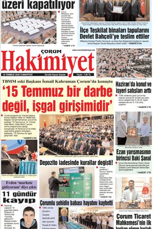 Çorum Hakimiyet 18.07.2026