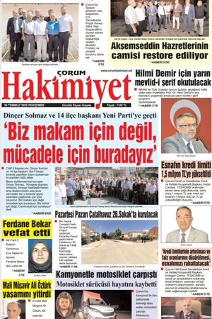 Çorum Hakimiyet 30.07.2026