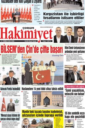 Çorum Hakimiyet 31.07.2026