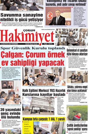 Çorum Hakimiyet 06.08.2026