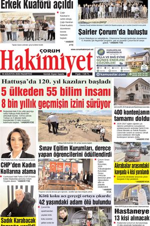 Çorum Hakimiyet 10.08.2026