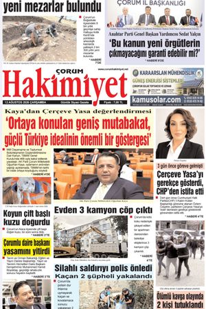 Çorum Hakimiyet 12.08.2026