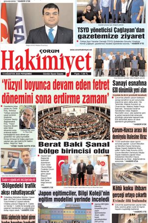 Çorum Hakimiyet 13.08.2026
