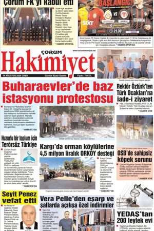 Çorum Hakimiyet 14.08.2026