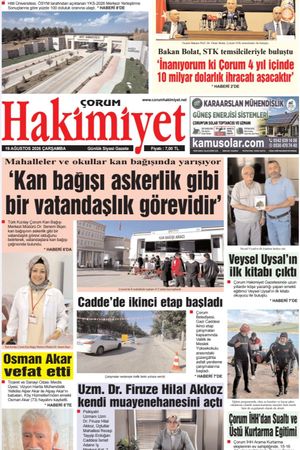 Çorum Hakimiyet 19.08.2026