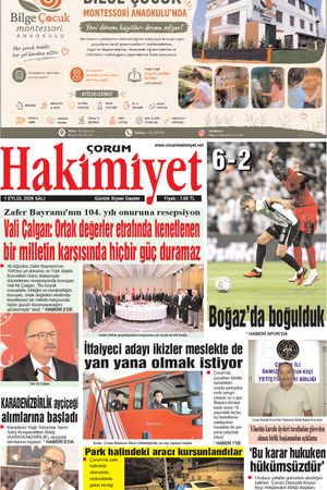 Çorum Hakimiyet 01.09.2026