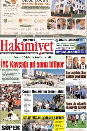 Çorum Hakimiyet 07.09.2026