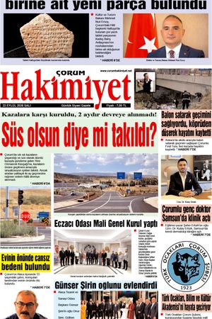Çorum Hakimiyet 22.09.2026