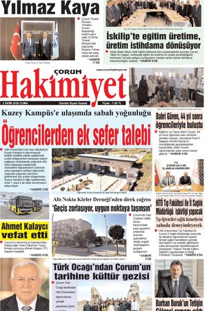 Çorum Hakimiyet 02.10.2026