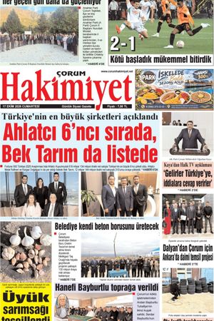 Çorum Hakimiyet 17.10.2026