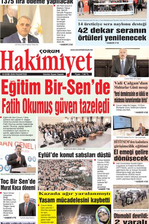 Çorum Hakimiyet 19.10.2026